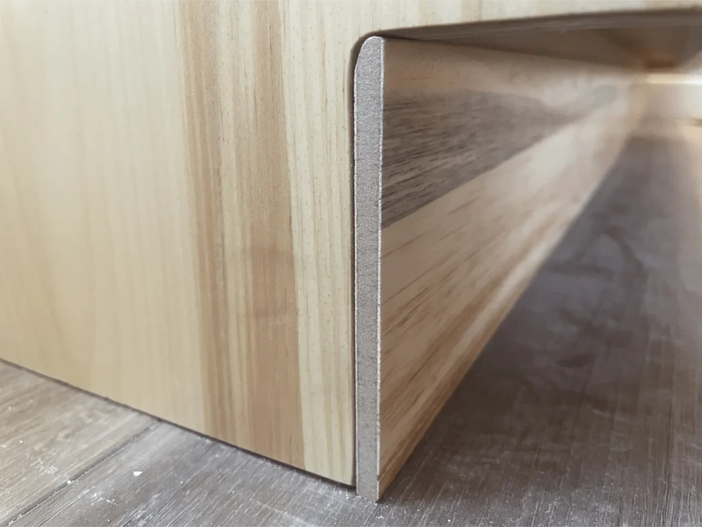 Close up shot of sleek hardwood floor board