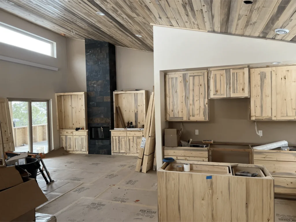 A kitchen being remodeled