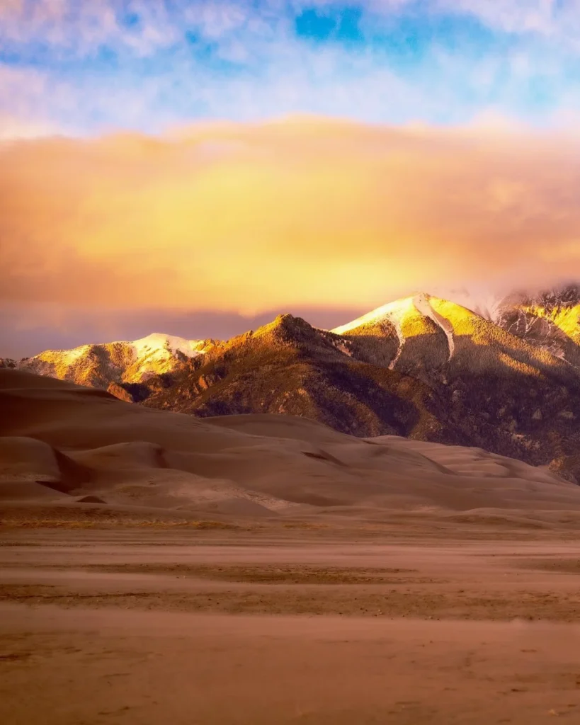 Sunsetting over the Great Sand Dunes in the San Luis Valley