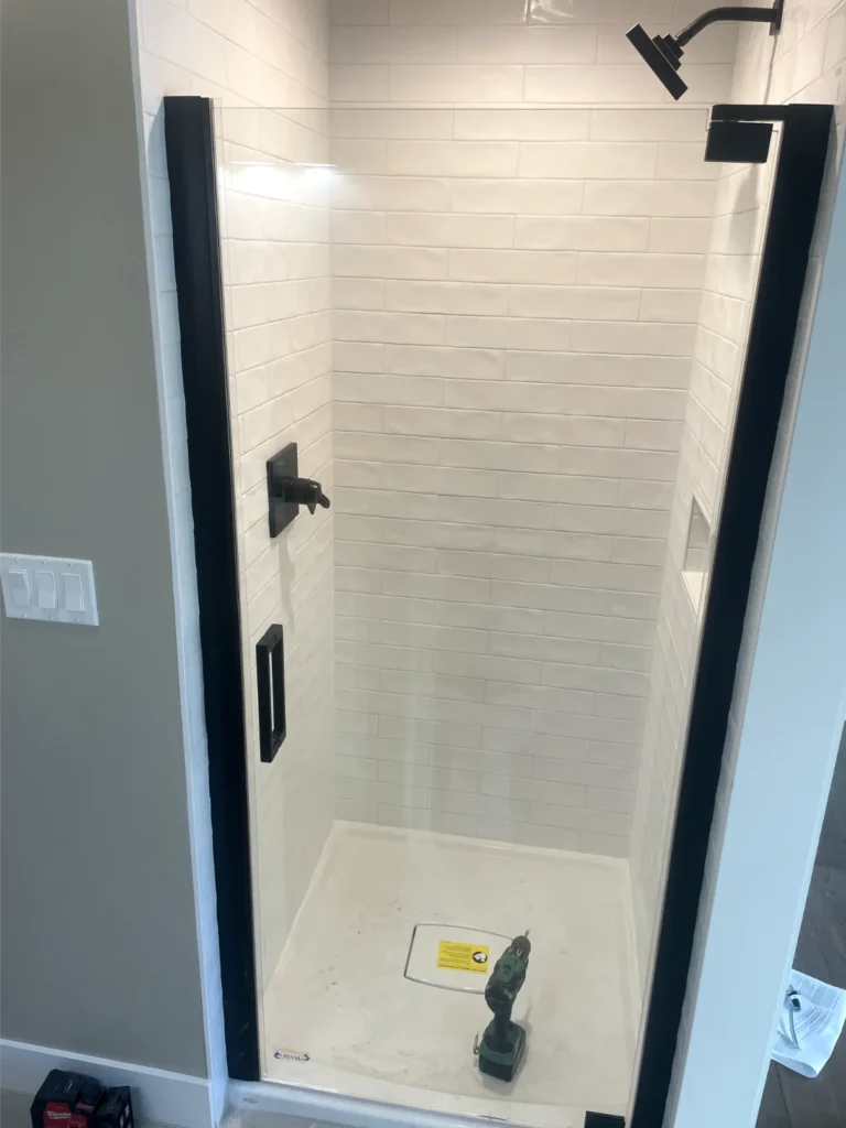 Modern shower installed